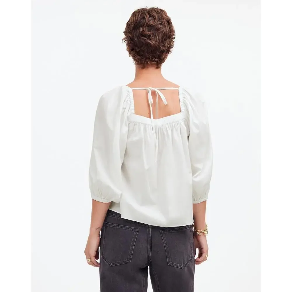 NWT Madewell Puff-Sleeve Babydoll Top - MSRP $88 - Size‎ 14